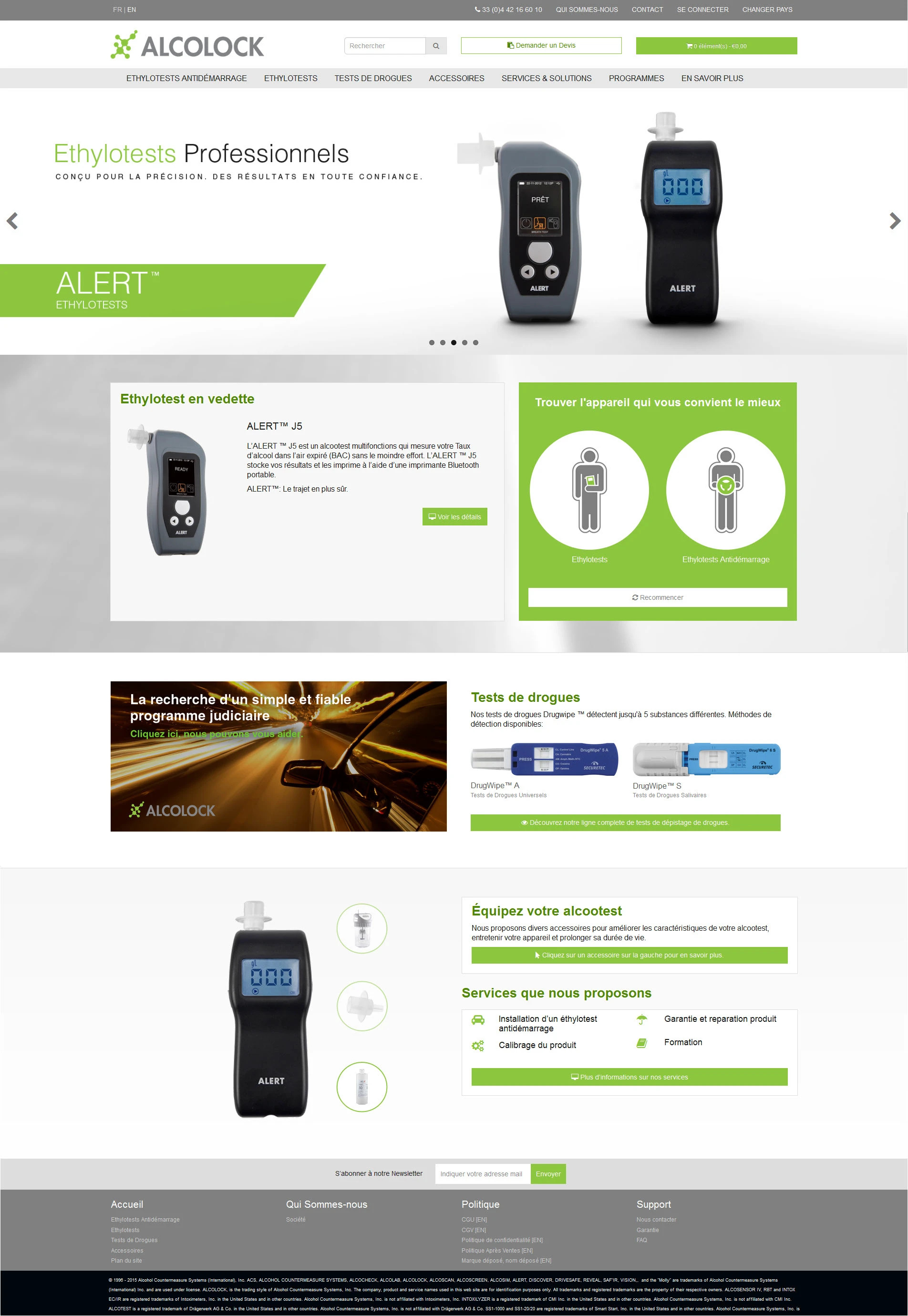Alcolock website design