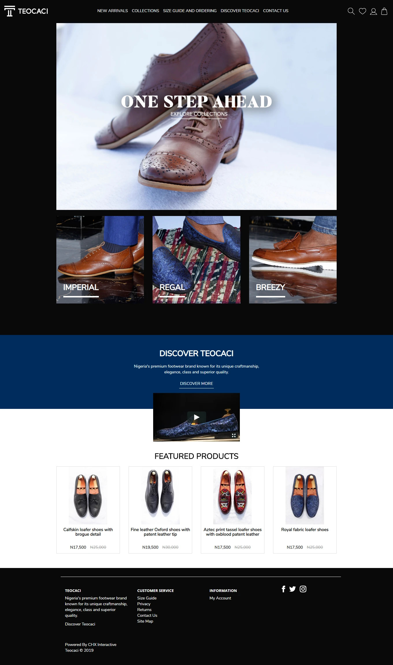 Teocaci website design