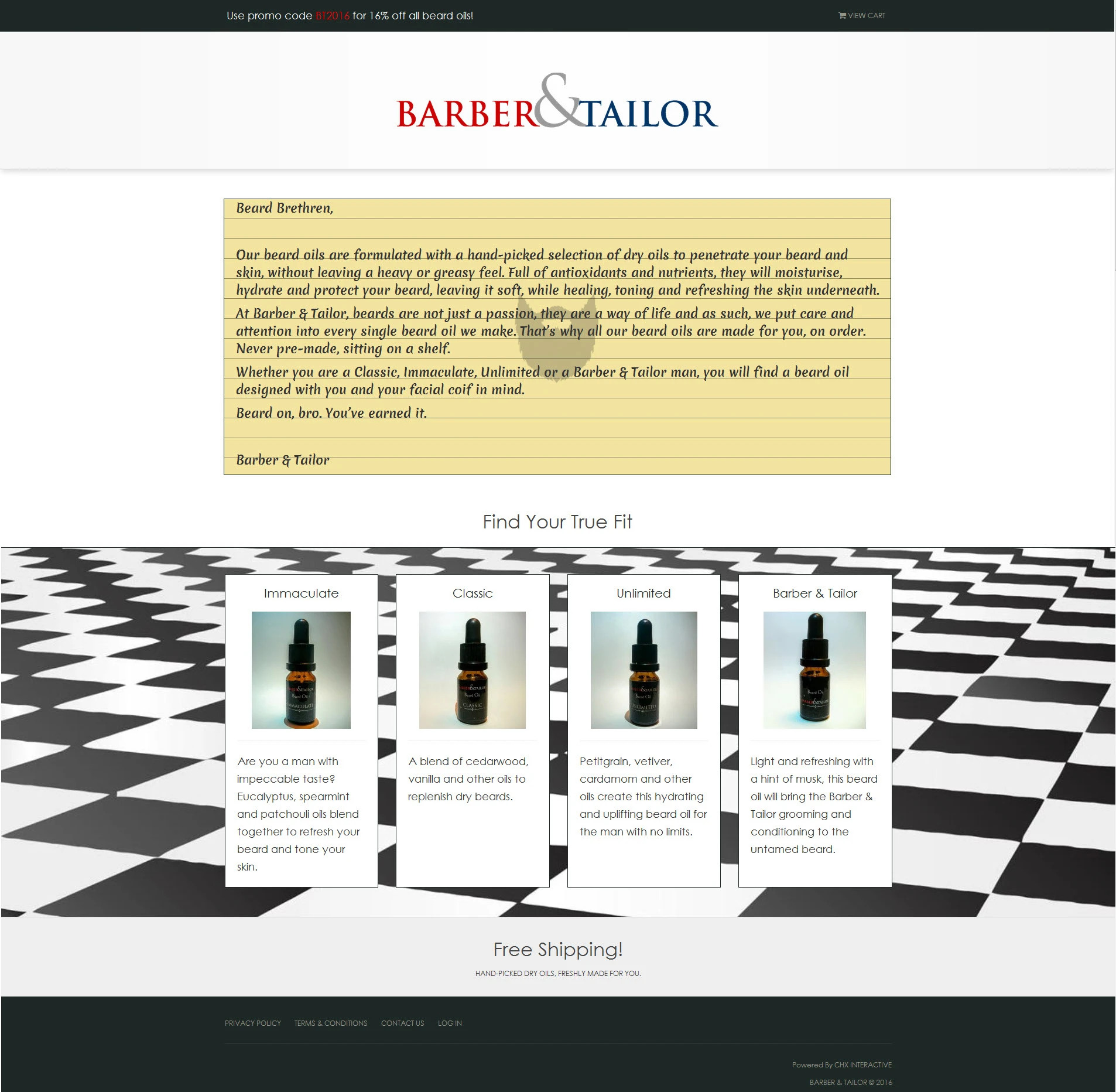 Barber & Tailor website design