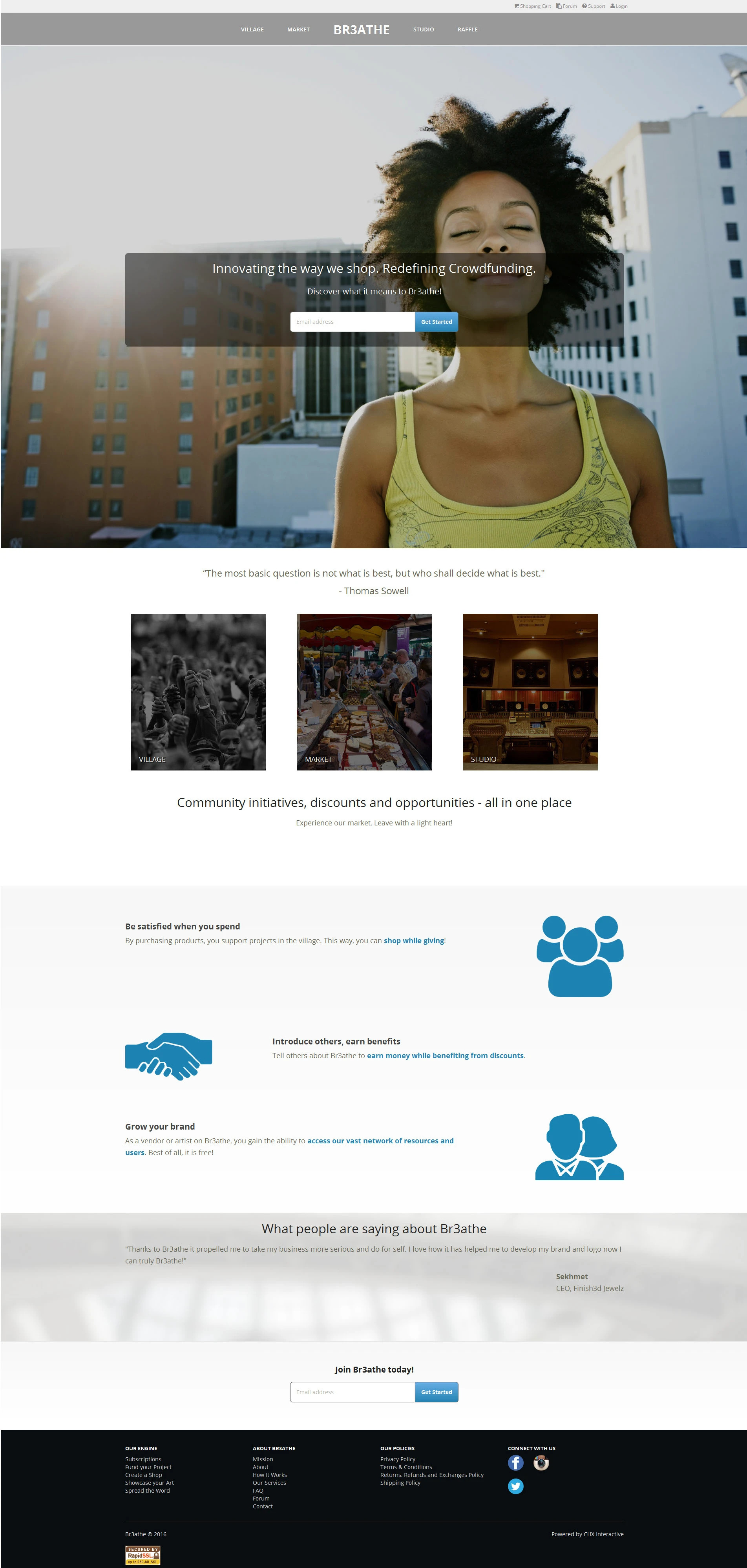 Br3athe website design